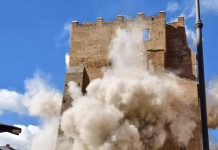 Muncitor român prins sub dărâmături la Roma, după prăbușirea parțială a Torre dei Conti