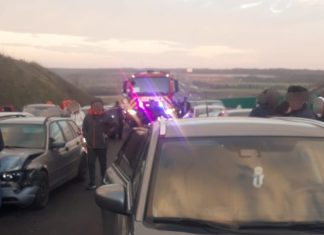 Coliziune în lanț pe drumul expres DX12, în județul Olt: 10 autoturisme implicate și Planul Roșu de Intervenție activat