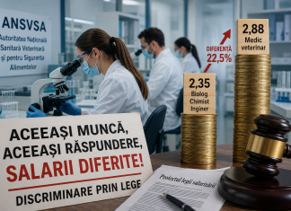 Angajații din sistemul ANSVSA contestă noua lege a salarizării: „Discriminare consacrată prin lege”. Diferențe de 22,5% pentru aceeași muncă